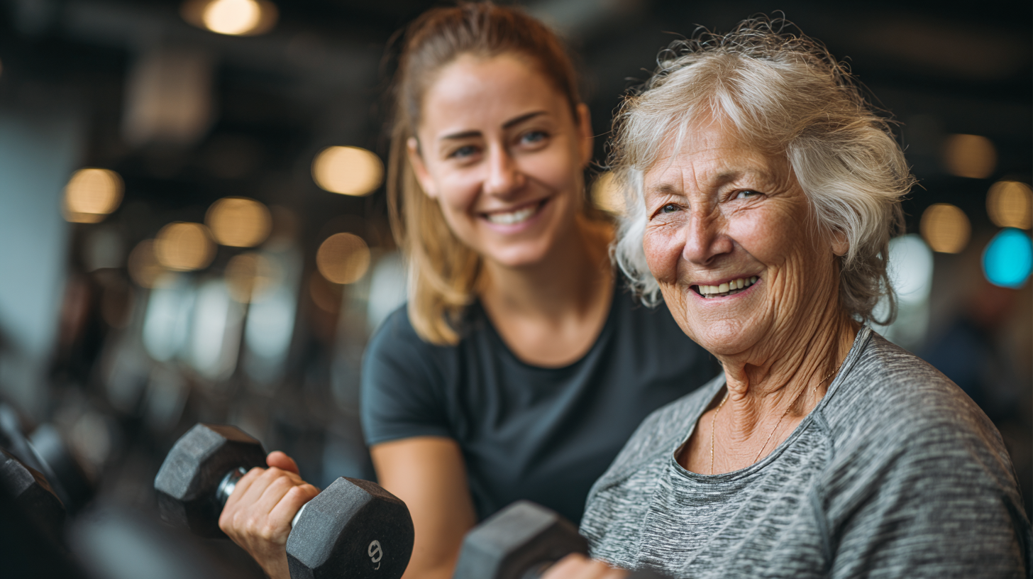 Boldog család együtt edzésen